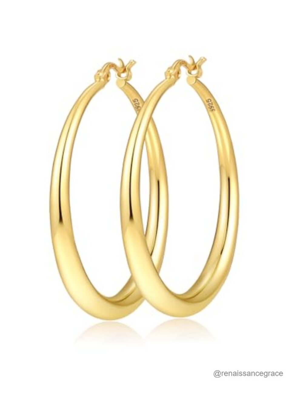 14k Gold Plated Chunky Hoop Earrings Hypoallergenic Lightweight